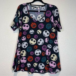 LulaRoe Jack Skellington Nightmare Before Christmas S Small Shirt Tunic Stretchy